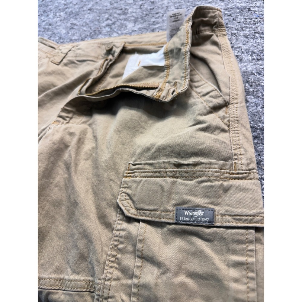 Wrangler Mens Cargo Pants Tan Khaki Straight Leg Cotton Stretch 32x32 70ABWEW - Picture 7 of 11